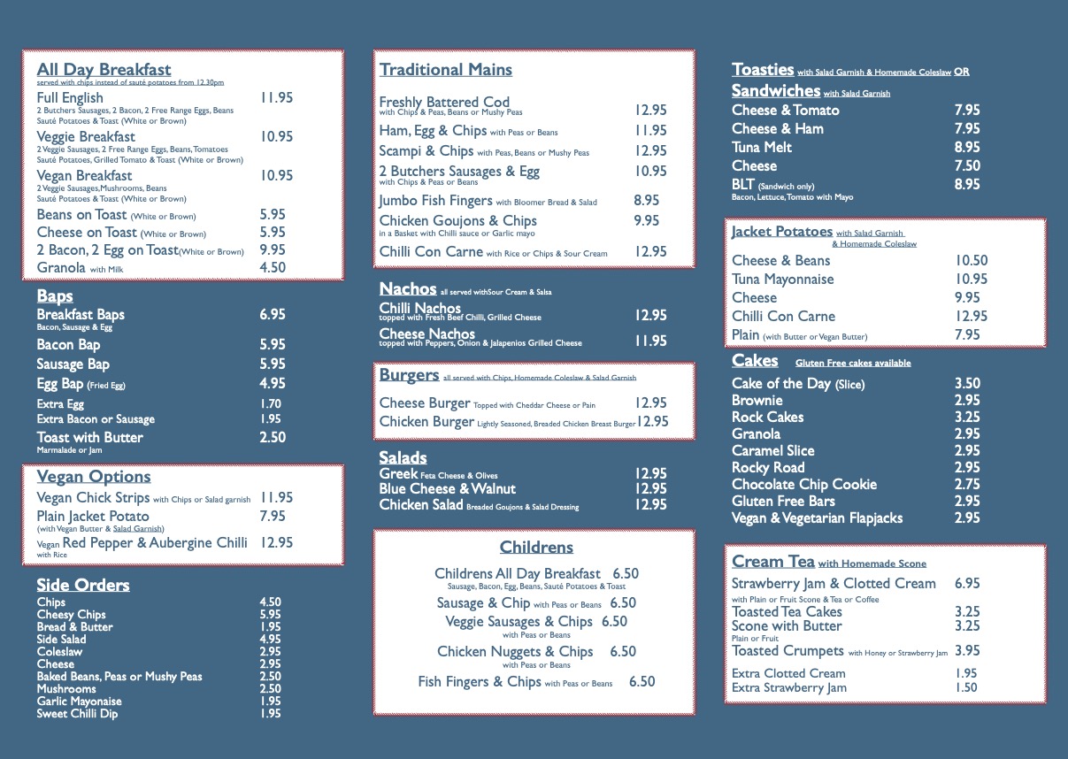 Menu - Jubilee Cafe